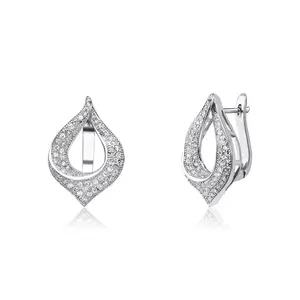 Keiyue Quality 925 Silver Women's Moissanite Stud Earrings Diamond Hoop Earrings for Party & Gift Trendy Fashion Stylish Design