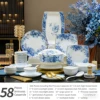 58 pieces for ten people blue