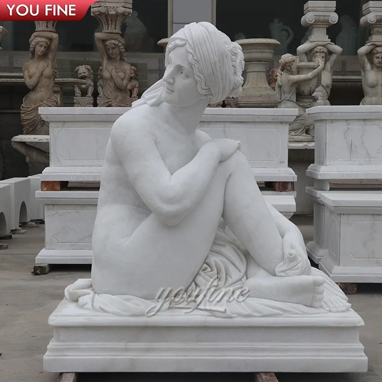 Antique Design White Marble Statues Greek Woman Bathing Buy Marble