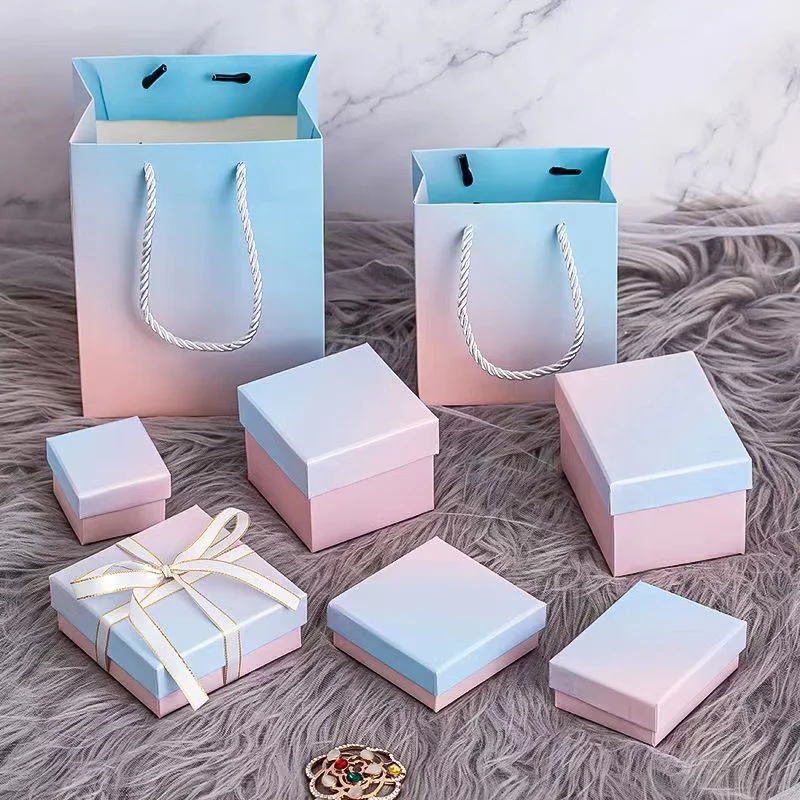 Wholesale Custom Luxury  Jewelry Set Packing Box for Earrings Necklace Ring Packaging With Bag factory