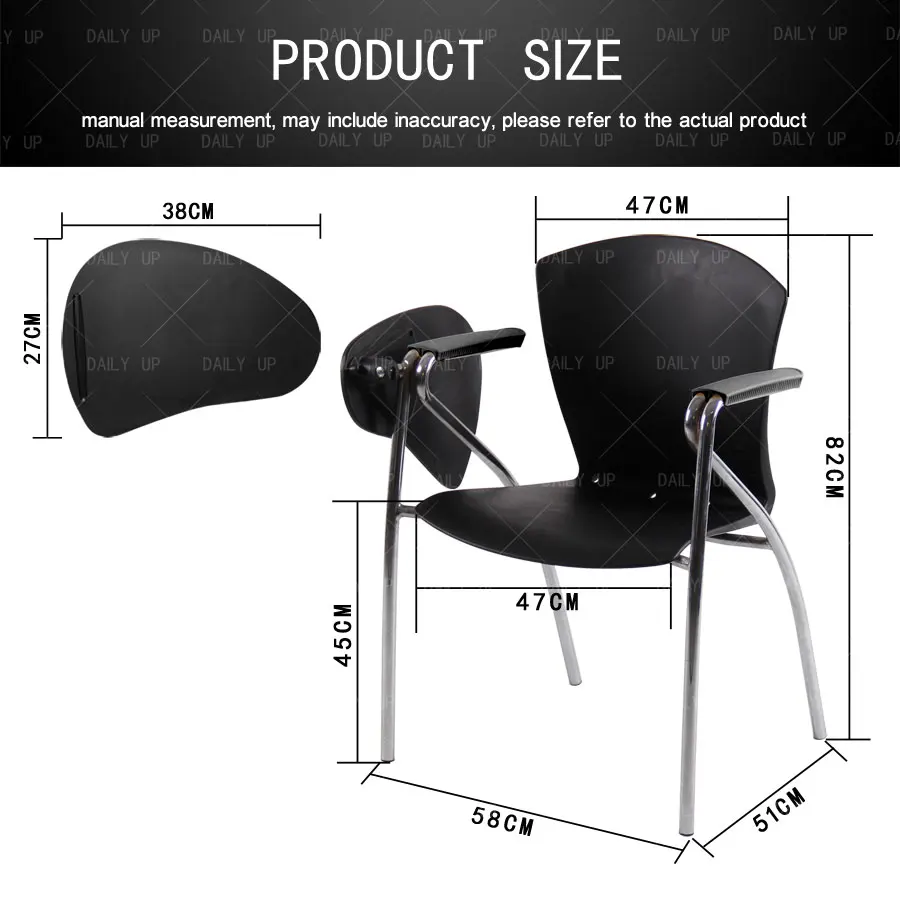 Padded Training Chair With Folding Tablet And Cushion Office Chair With Armrests 2024 New Design For Lecture Meeting Conference