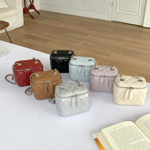 Spring Hot Style Cute Mini Bag Girls PU Leather Chain Mini Box Bag High Quality Custom Logo Small Bag for Girls