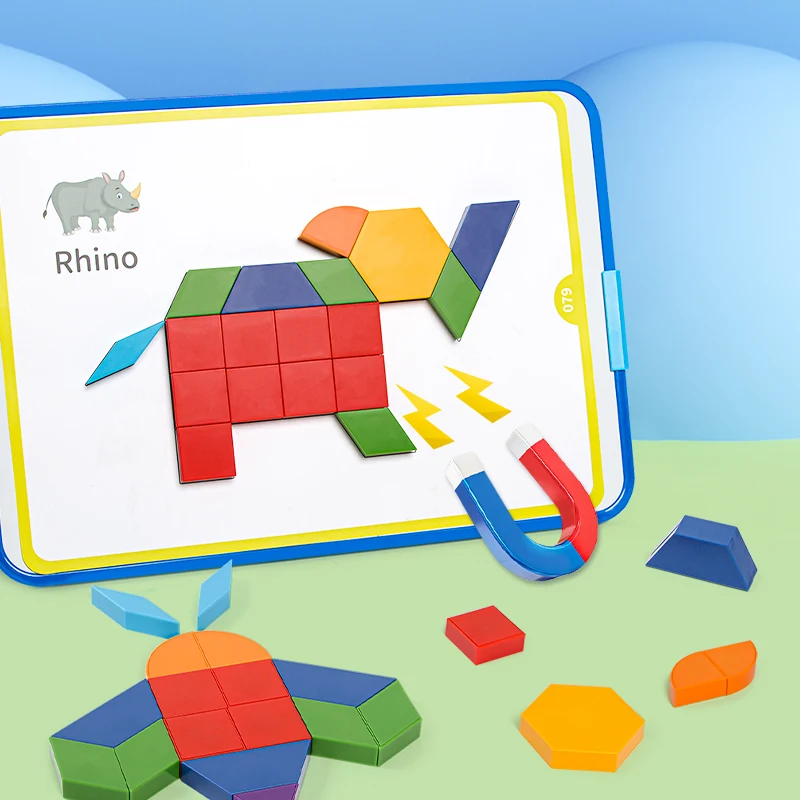 252pcs Magic Tangram Magnetic Puzzle Blocks Set - Educational ABS