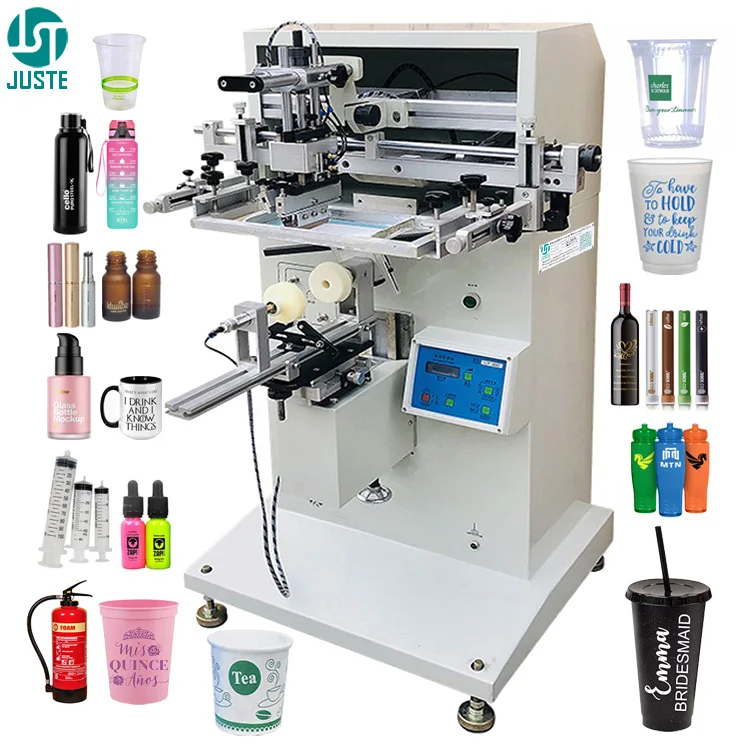 Screen Printing Machine in Guangzhou Guangdong Turntable Screen Mesh Printing Machine Maquina Cilindrica Para Serigrafia