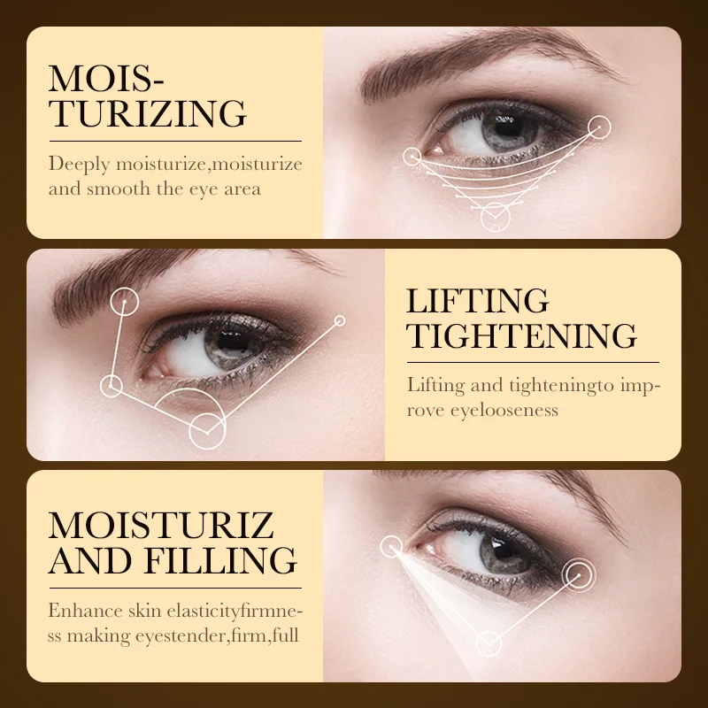 Private Label Eye Cream for Dark Circles and Puffiness OEM ZOZU Anti Wrinkles Collagen 24k Gold Eye Cream