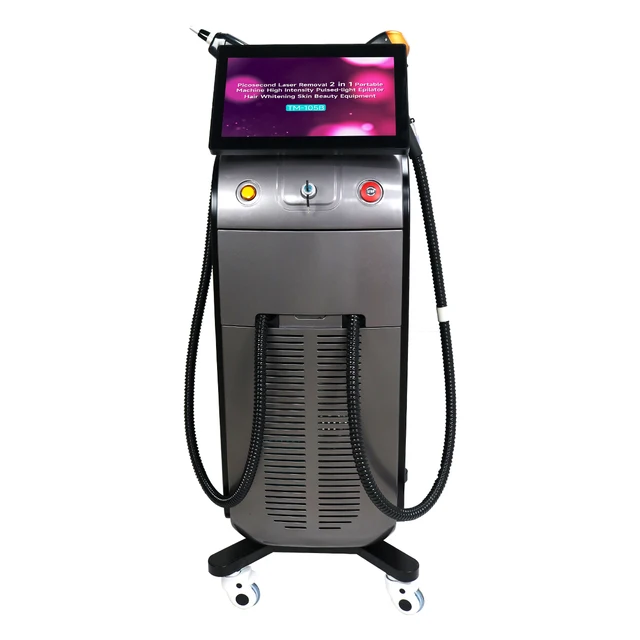 2025 Newest 2 in 1 Ice Titanium Diode Laser Hair Removal Machine Q Switched Nd Yag Laser Tattoo Removal Machine  3000W 6/10 BARS