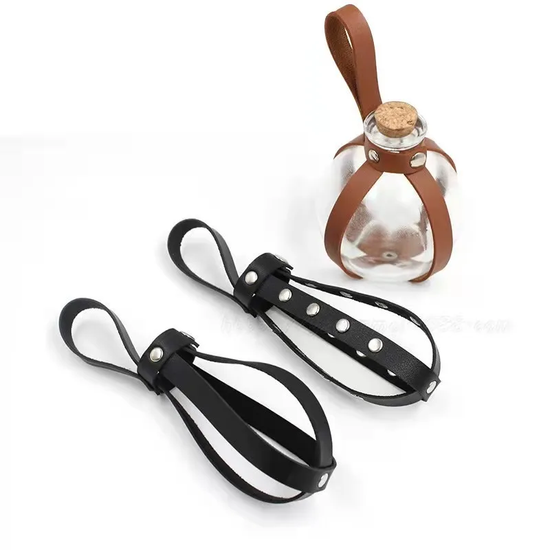 Porte-fiole Médiéval En Cuir Avec Bouchons Liège - Accessoire Cosplay Magicien, Halloween