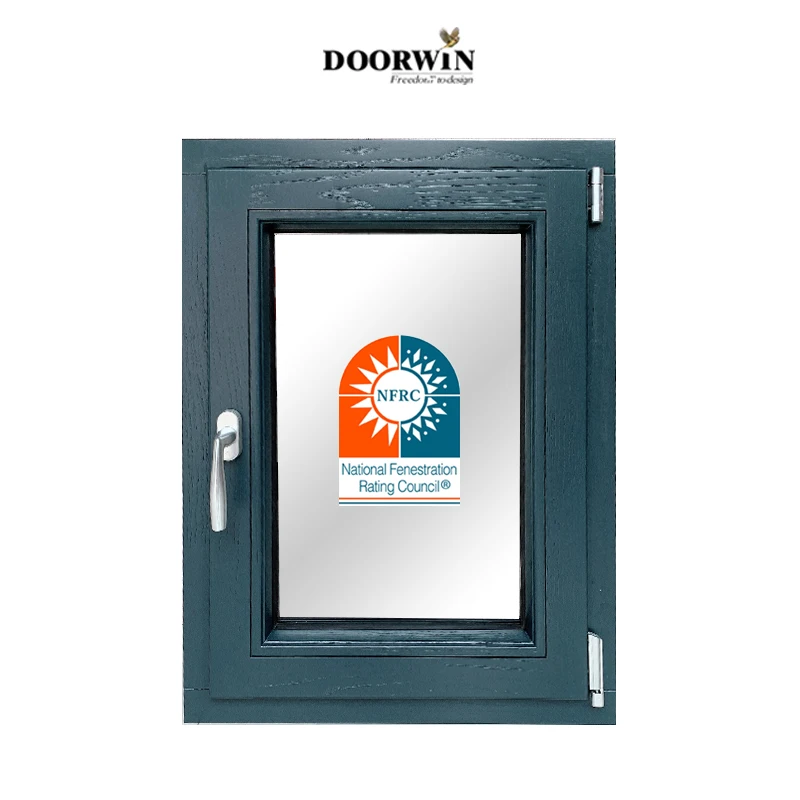 Doorwin NFRC Certificate Aluminum Double Glazed Windows Glass Tilt and Turn Window Casement Swing Windows