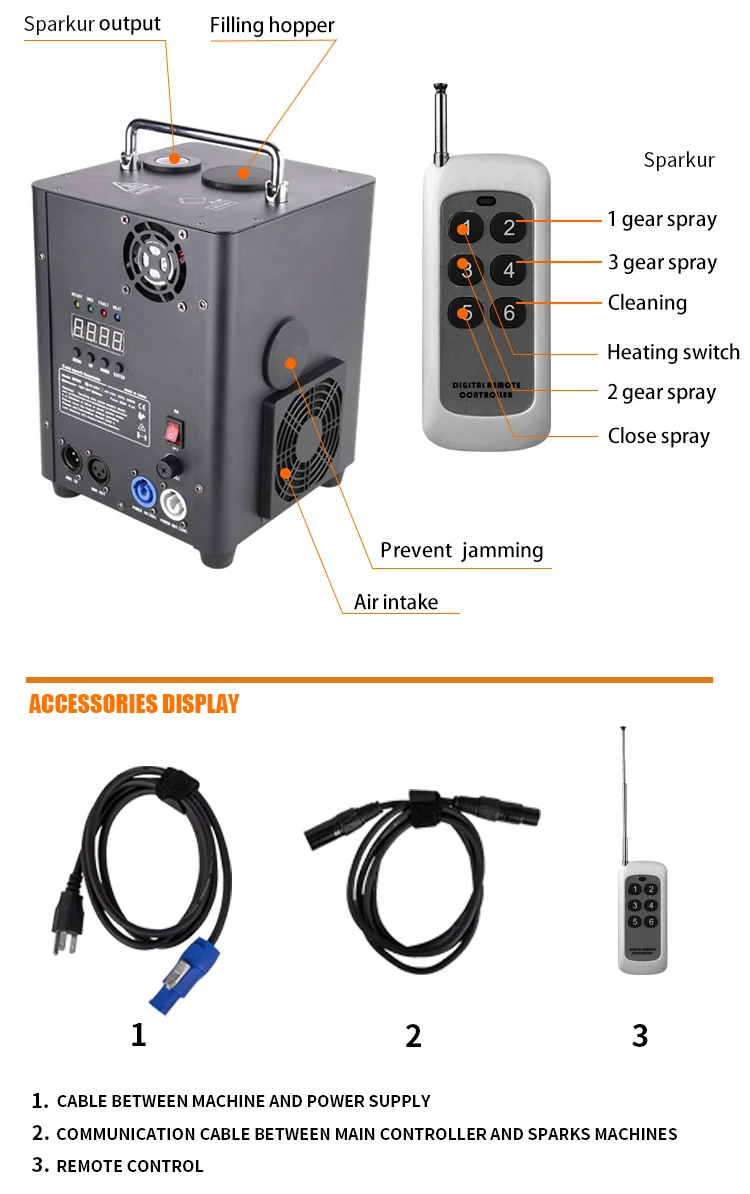 Cold Spark Machine 600W With Case Cold Fireworks Sparkler Machine Pyro Sparkular Cold Spark Machine for Wedding Party Dj