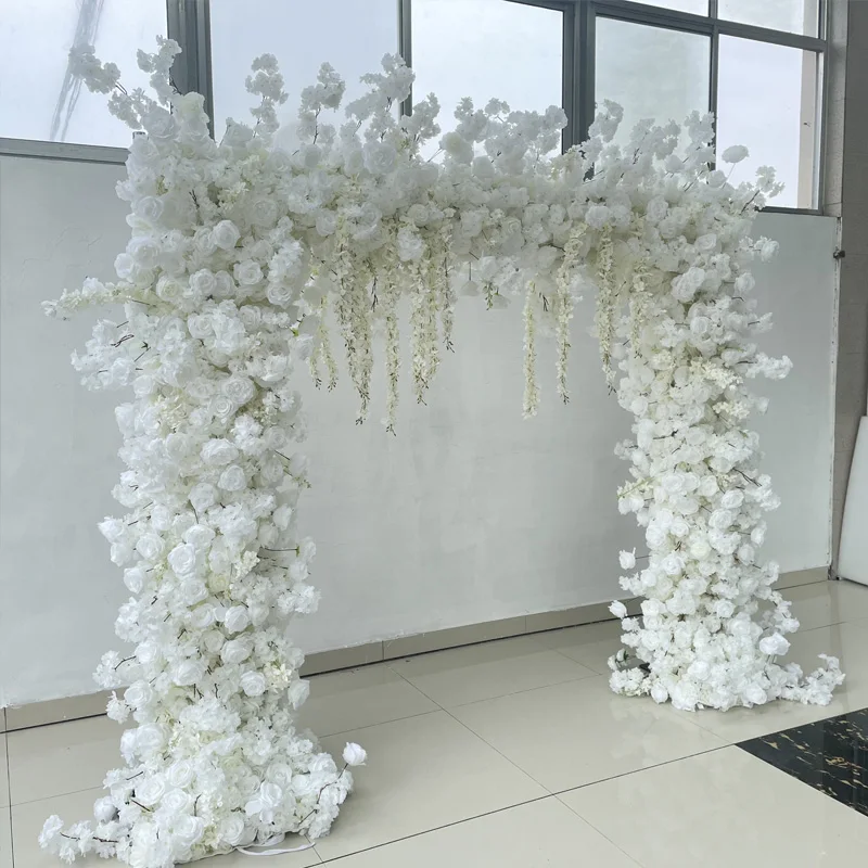 Klsfa002 Wholesale Artificial White Silk Flower Arch Wedding Arch