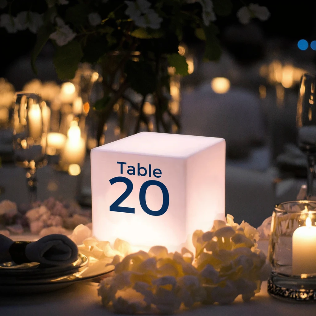 Custom LED Light Cube Rechargeable Glowing Cube Lamp with Logo Print for Bar & Event Decoration
