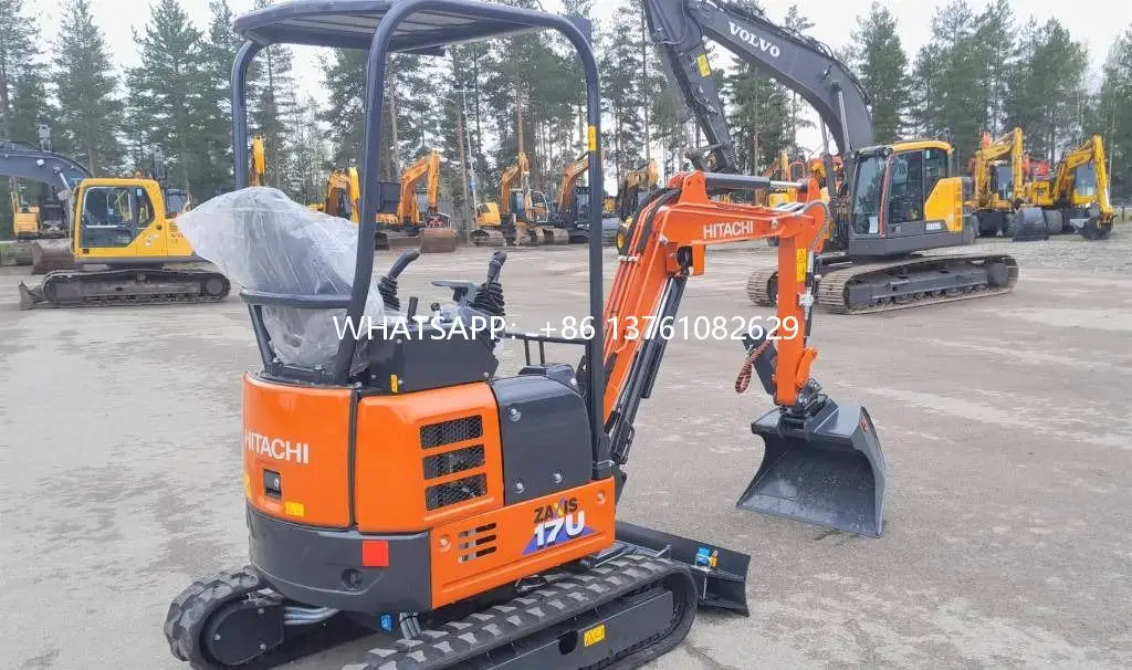 1.7吨二手迷你日立zx17挖掘机履带式zx17u挖掘机，带橡胶履带