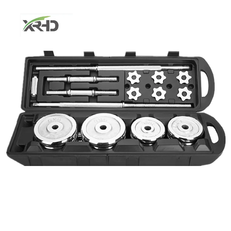 Gym Equipment Buy Online Chrome Weights with Case of 50kg Dumbbells Set