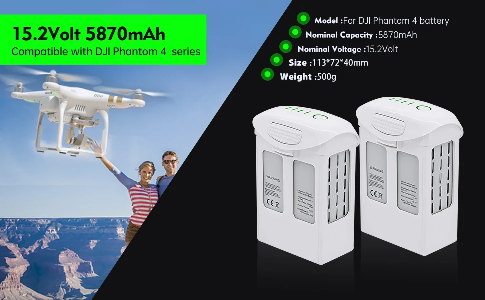 Phantom 4 Battery 15.2V 5870mAh, Homesuit High Capacity
