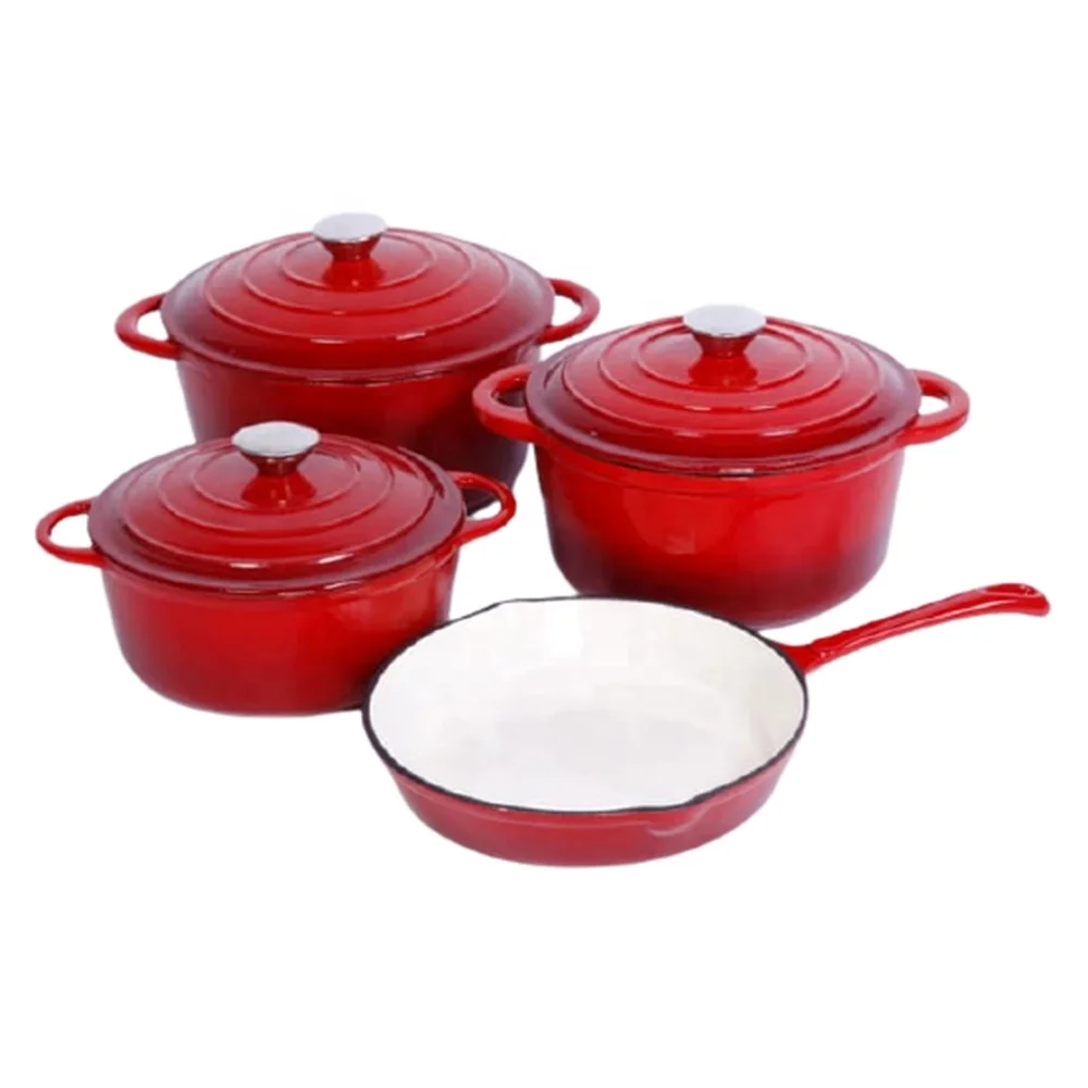 Wholesale Enamel Cast Iron Cookware Set Kitchen Ware Sets For German Turkish Korea Russian