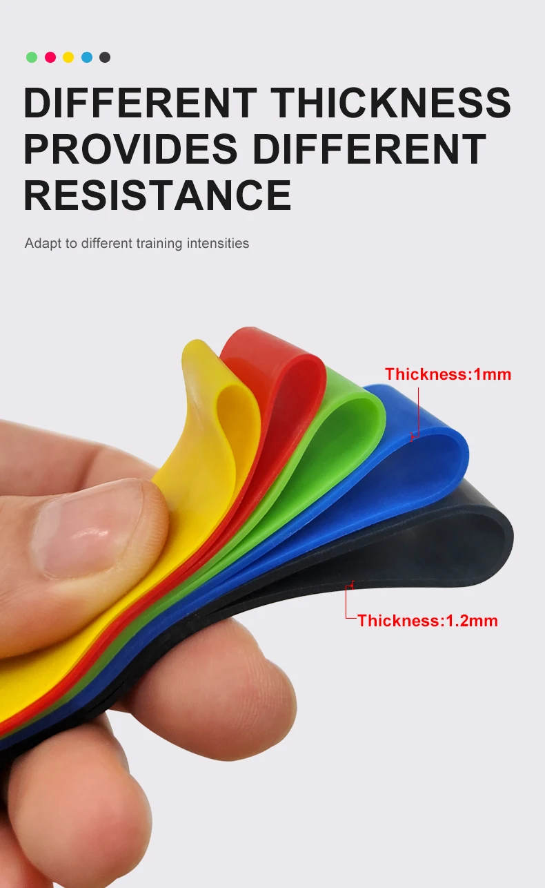 Custom Logo Exercise Fitness Natural Latex Set of 5 Mini Strength Exercise Resistance Fingers Bands