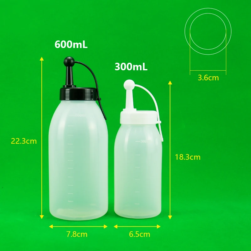 300ml 600ml 10oz 20oz Empty HDPE/PP Wide Mouth Plastic Squeeze Bottles Caps Ketchup Salad Sauce Milk Soda Tea Custom Logo