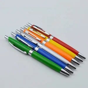 2026 Stationery  Supplier Cheap Plastic Ballpoint Pen  Holder Press Advertising Pen with Custom logo