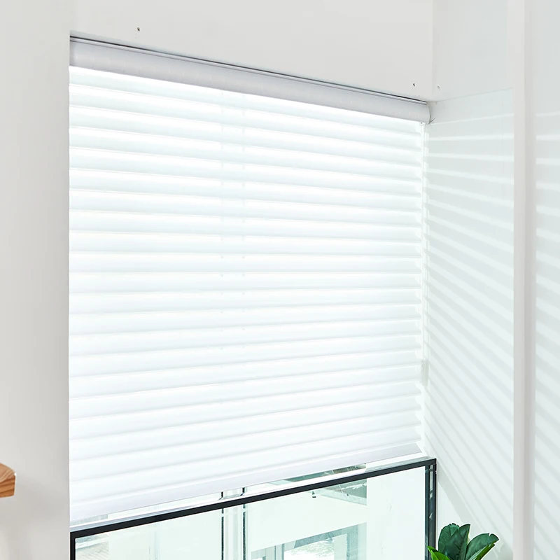 Cassette Round Covered with Fabric Wrapped Inserted Matching Shangrila Blinds Smart Window Combi Shade Shutters