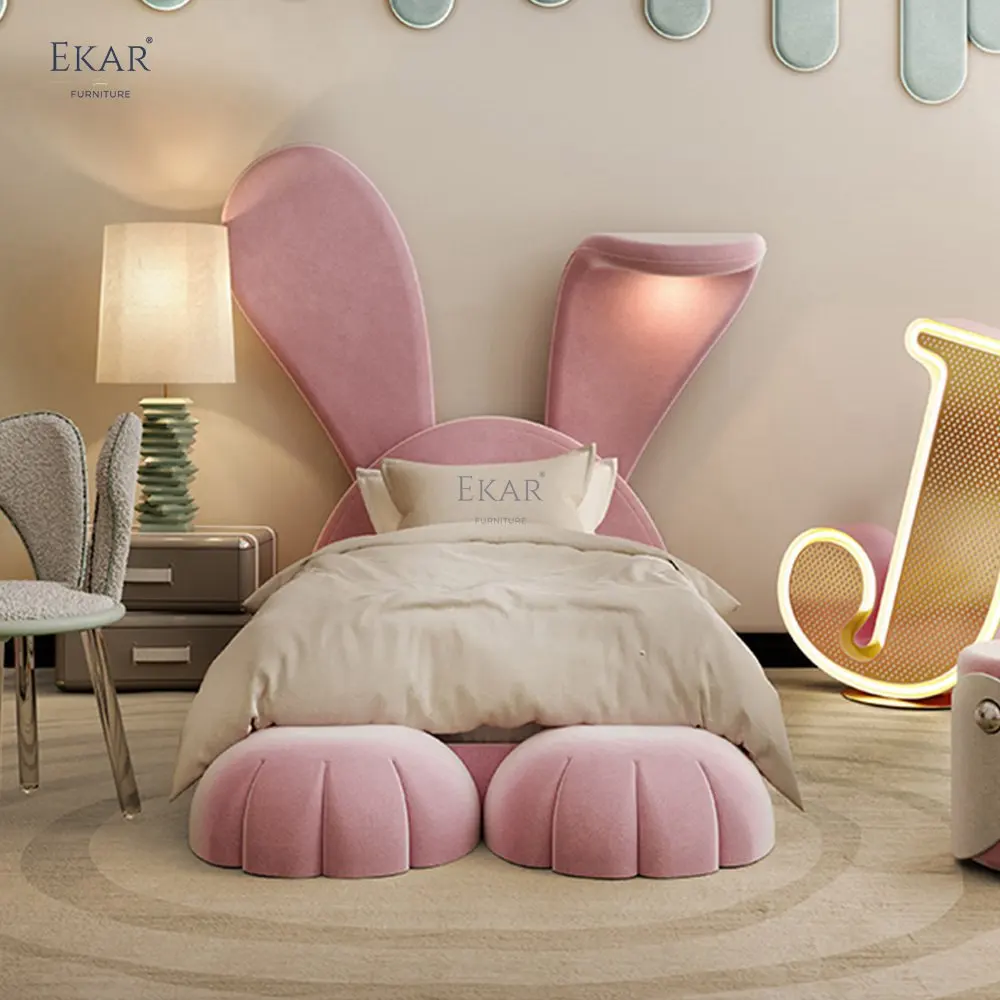 Adorable Bunny Bed with Hidden Ear-Shaped Night Light supplier