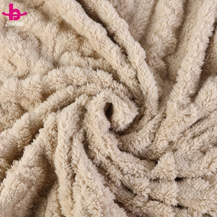 Factory Direct 3d Jacquard Plush Fleece Fabric High Quality Soft