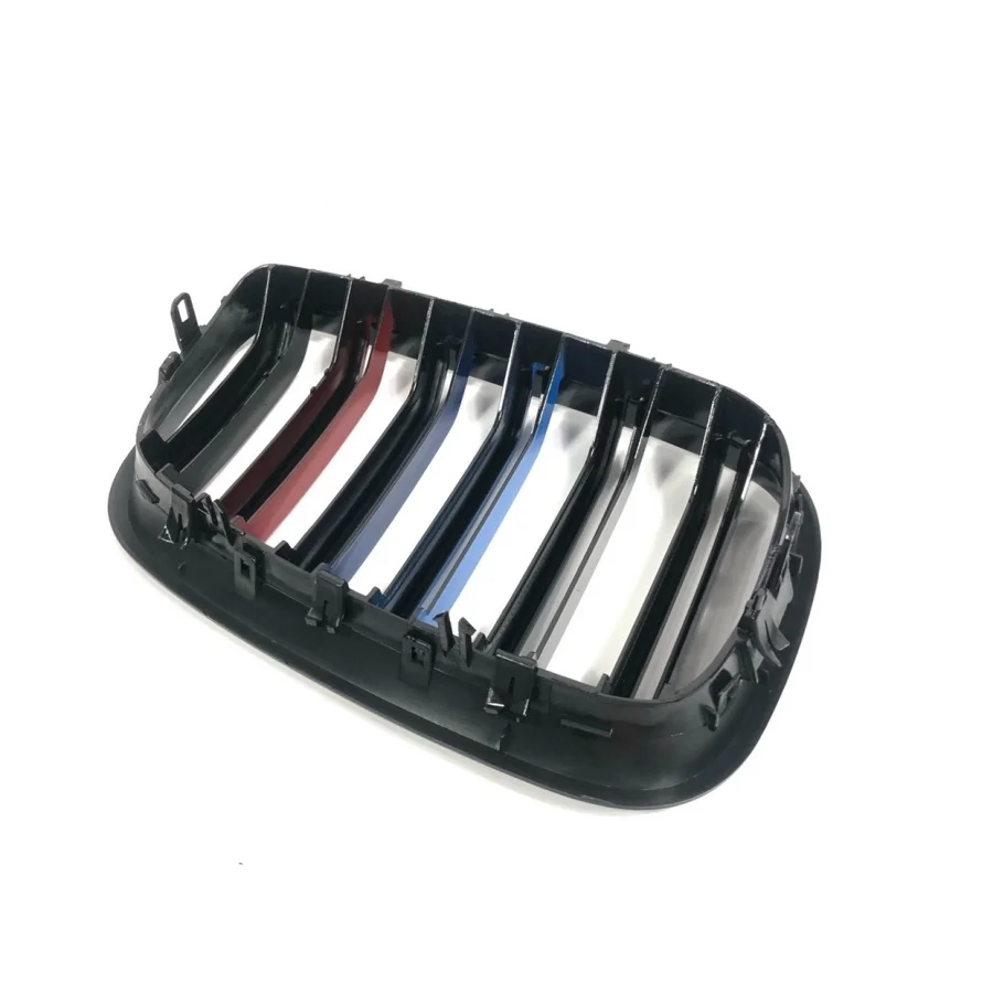 product tiypeor car high gloss black triple bar front kidney grille kit with dual banners for bmw x5 e70 2008 2014-7