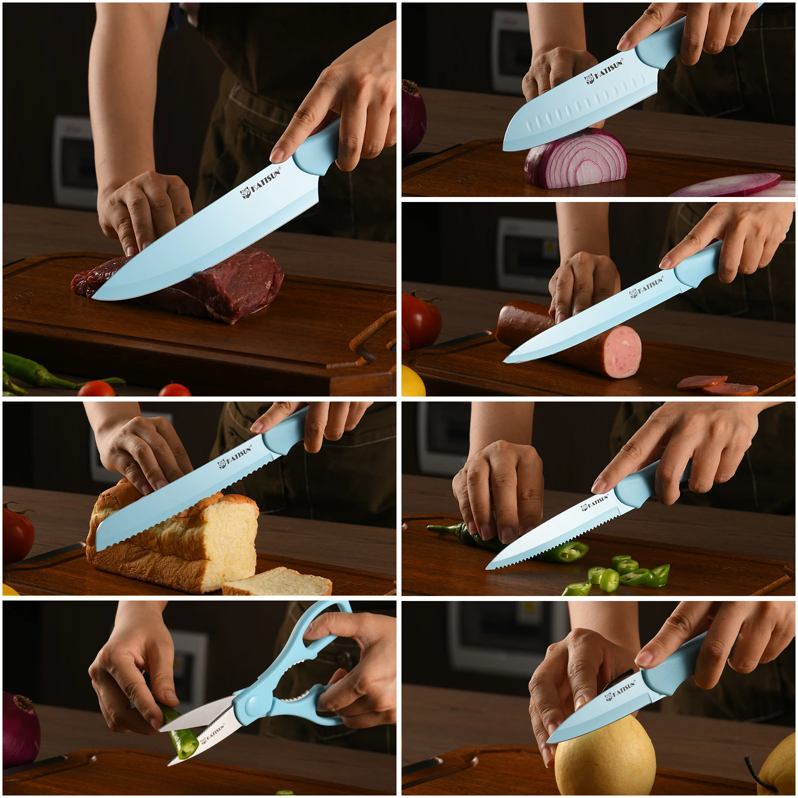 Küchenmesser Set 13-teilig Mit Schere Und Messerschutz_voghion.com