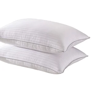 100% Cotton Stripe Satin Pillow Core with Rectangle Pattern Modern 5 Star Hotel Bed Sleeping Pillow for Living Room Custom Logo