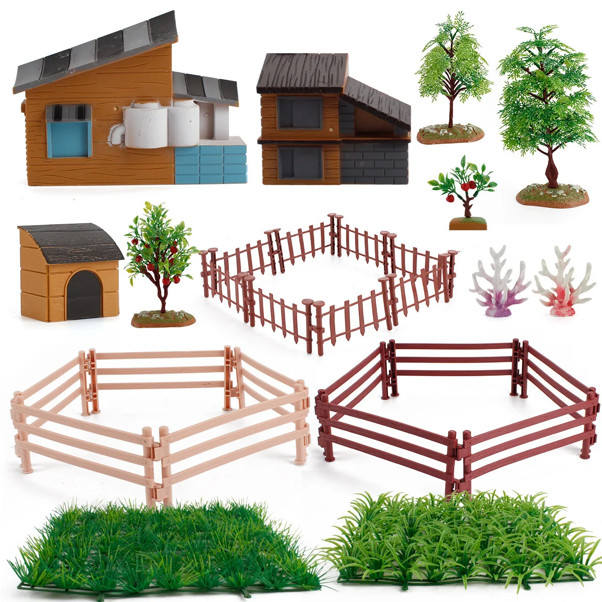 
 Имитация фермы, кабины, домика, корпус для животных и растений, сборка «сделай сам», стол с песком, модель для сцены, игрушка  