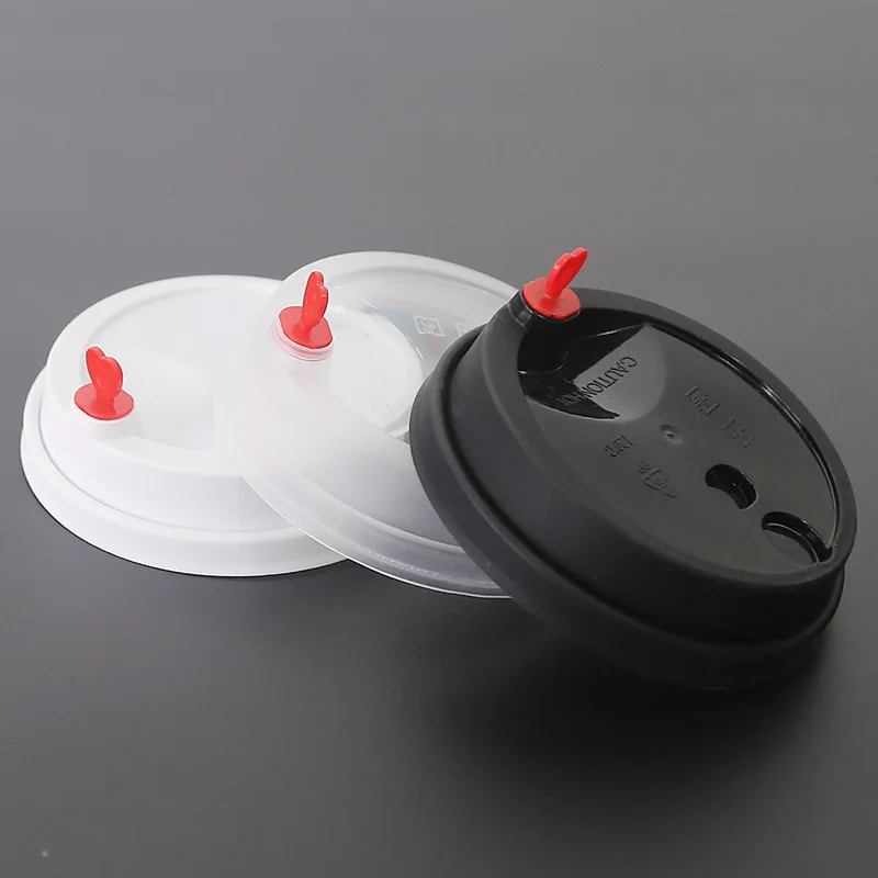 HeePACK Disposable PP Plastic Injection Cup Lid 90mm Diameter Juice Cold Drink Cup Injection Red Heart Plastic Lids