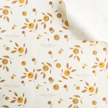 Flower Printed Wrapping Paper, Luxury Specialty Coated for Single Side for Gift Paper Wrap Packaging of Photo Frame Candle Book