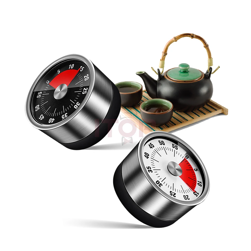 Визуальный таймер на 60 минут кухонный высококачественный магнитный из нержавеющей стали