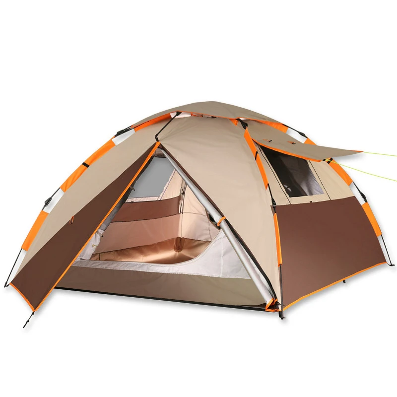 Large Easy Set Up Portable Windproof Waterproof Quick Automatic Opening One Bedroom Fiberglass Camping Tents