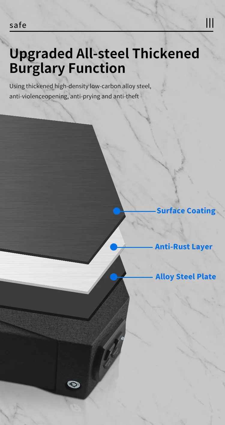 CEQSAFE Wall Biometric Fingerprint Steel Car Portable Locking Box Secure Gun Safes for Keys Safes supplier