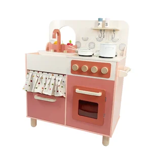 EDULAND Hot Sale Pretend Play Multifunctional Food Toy Multifunctional Educational Kids Kitchen Toys Modern Wooden Kitchen Set