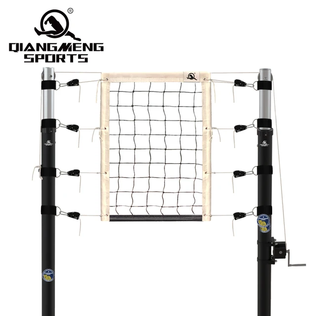 Professional Custom Steel Volleyball cues are easy to install, spring latches, height adjustable volleyball net posts