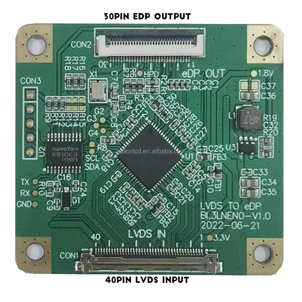 40pin Lvds To 30pin Edp Converter 30pin Edp Bridge Board For Edp Panel And Lvds Lcd Control 0919