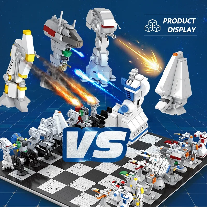 Star Fight Series International Chess Model Building Blocks Warsing Mini Bricks Movie Ship Sets Checkerboard Toys for Kids Gifts