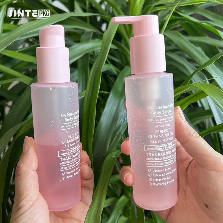 Custom 30ml 100ml 200ml 250ml PET Cosmetics Plastic Frosted Clear Bottle With Different Lotion Oil Pump  Fine Mist Spray Bottle