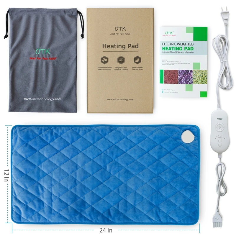 20" X 24" Moist & Dry Heated Pad Velvet Infrared Heating Blanket