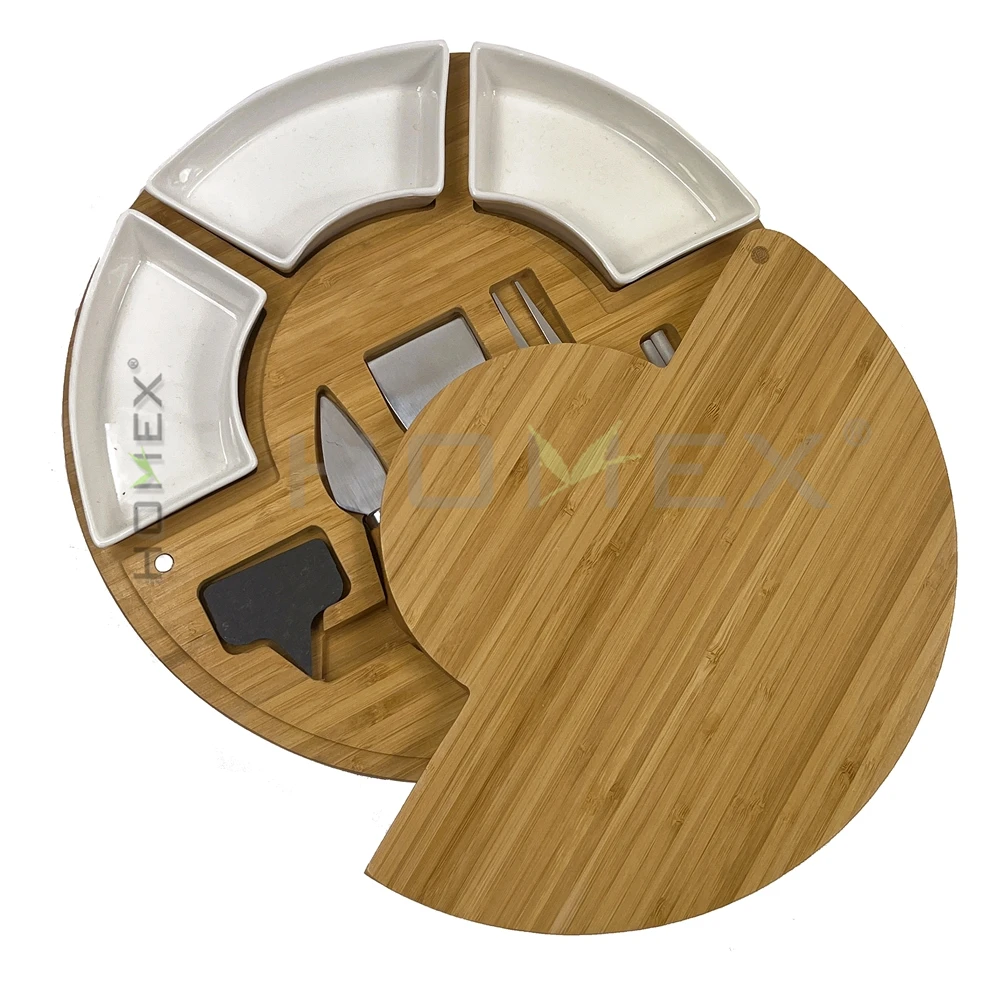 Вращающаяся сервировочная тарелка Lazy Susan из дерева акации для сервировки сыра, крекеров, насадок и продуктов для пальцев.