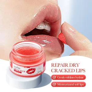 OEM SADOER Private Label Fruit Plants Nourishing Skin Care Beauty Products Strawberry Brightening Moisturizing Lip Scrub