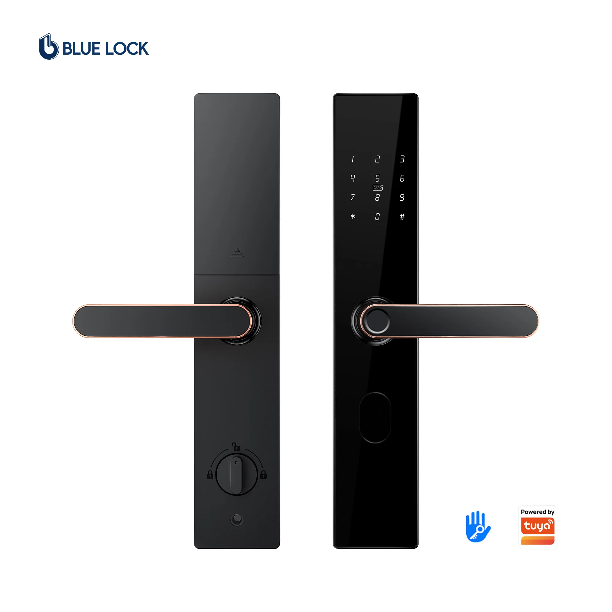 Bluelock TTlock Smart WiFi Digital Door Handle with Biometric Fingerprint and Tuya App Integration Durable