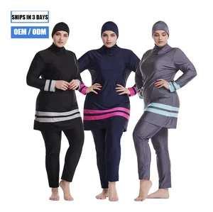 Custom Muslim Large Size Conservative Sun Protection Sports Burkinis Pants Stretch Quick Dry Foreign Trade Diving Split Swimsuit