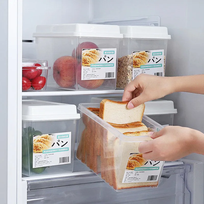 Toast crisper Refrigerator storage Kitchen fruit and vegetables grain storage box Transparent sealed box