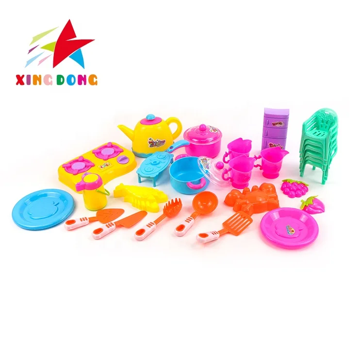 Cheap Cute Pretend Play Toys Educational Simulation Kitchen Cooking Tableware Play Set