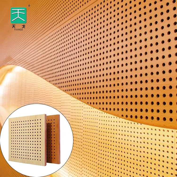TianGe Pakistan Other Soundproofing Perforated Plywood Laminate Veneer Sound Absorbing Mdf Wood Acoustic Panels