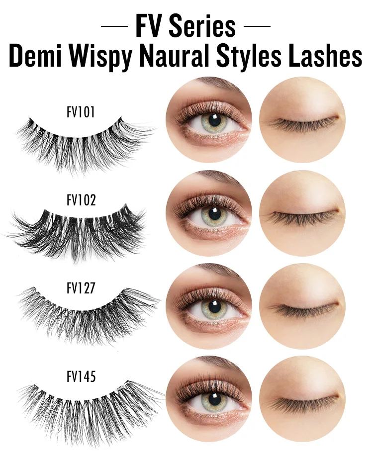 Hollyren Vegan Cruelty Free Clear Band Strip Mink Lashes 3d Natural ...