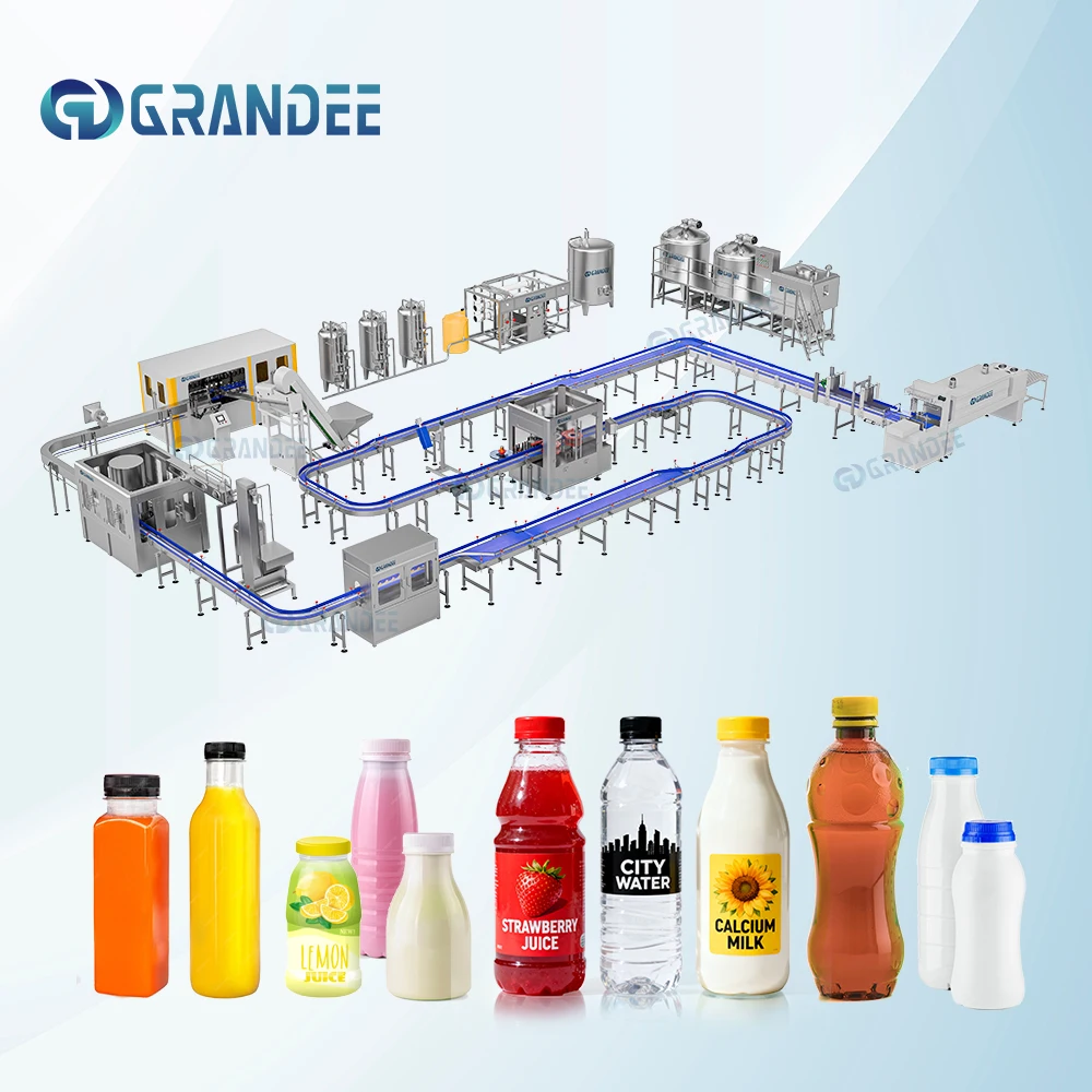 Automatica Machina Lavandi, Implendi et Operculandi Bottiones Pet Succo, Machina Implebilis Liquidi Succi in Bottionibus Plasticis 6000BPH