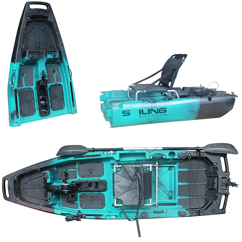 10ft Propeller Ocean Pedal Drive Kayak Modular 1-Person HDPE Sea Live Fish Storage Kayaks for Fishing Hull Material Rivers